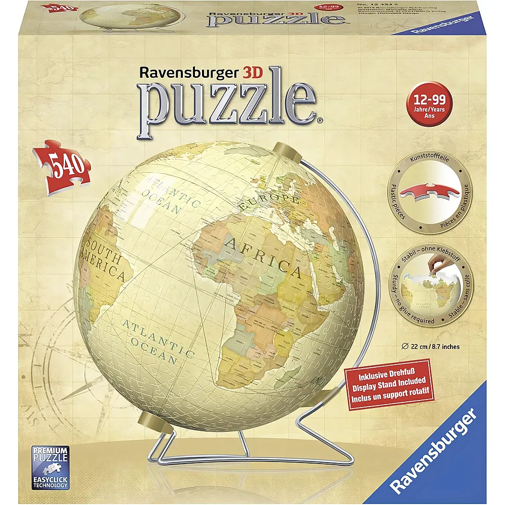 Ravensburger puzzleball, Vintage Globus Puzzle: Erleben Sie Puzzeln in der 3. Dimension
