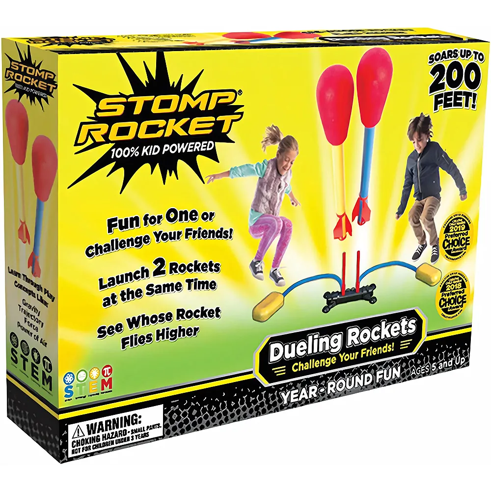 Stomp Rocket Dueling Doppel-Startrampe, 4 Raketen, Flugh�he bis 80 m, ab 6 Jahren