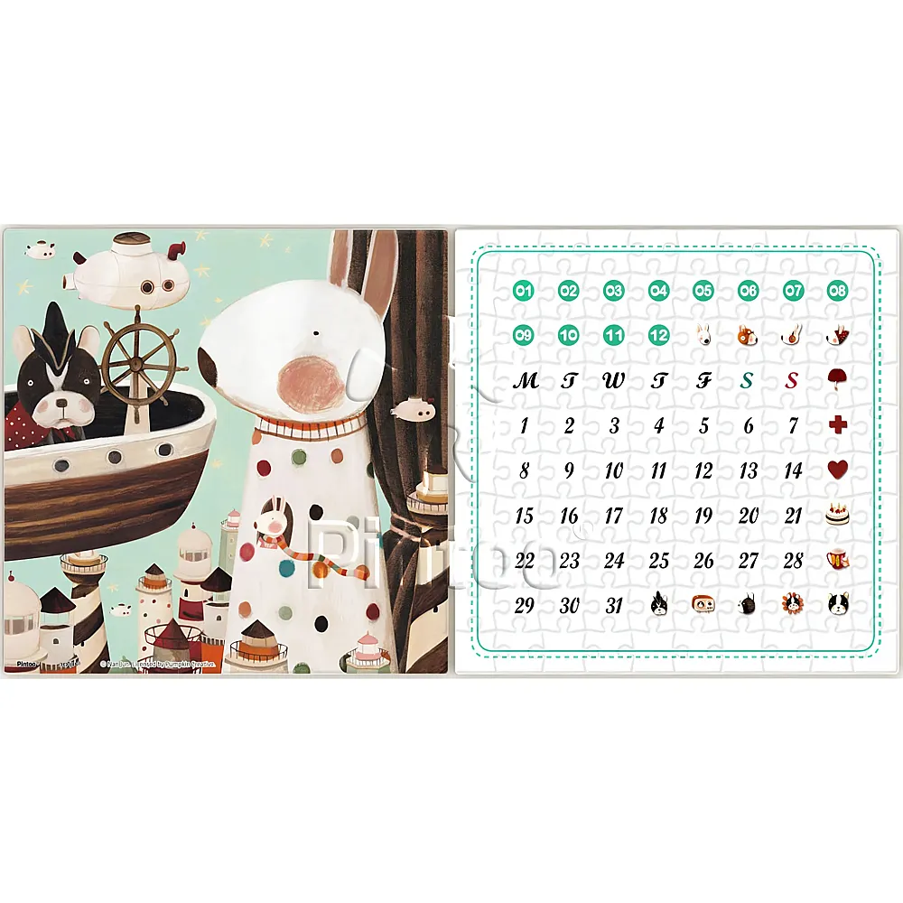 meinspielzeug - Pintoo Puzzle Calendar Showpiece - Lighthouse 200Teile | Puzzle 105-300 Teile