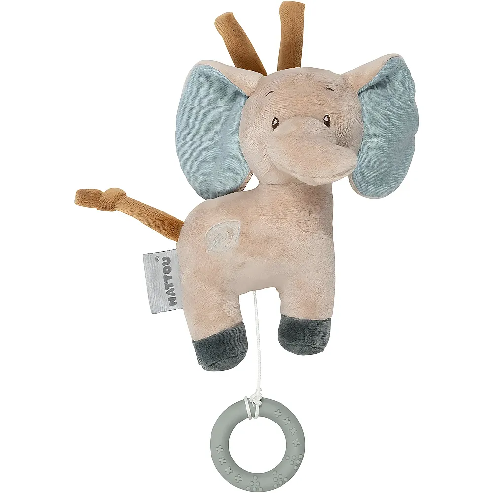 Nattou Mini carillon elefante Axel, ninna nanna La-Le-Lu - 19 cm