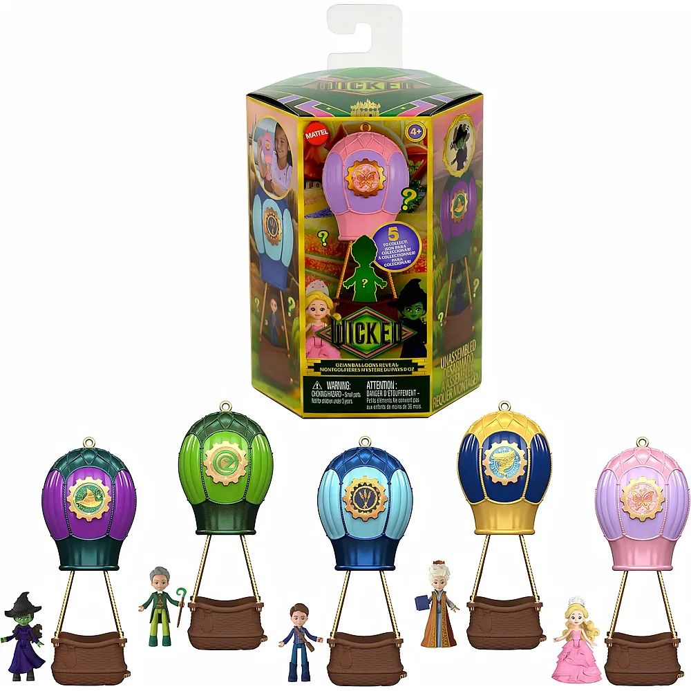 Mattel Universal Pictures Wicked Ozian Ballon-�berraschung Spielzeugset mit Kleiner �berraschungspuppe, Heissluftballon und