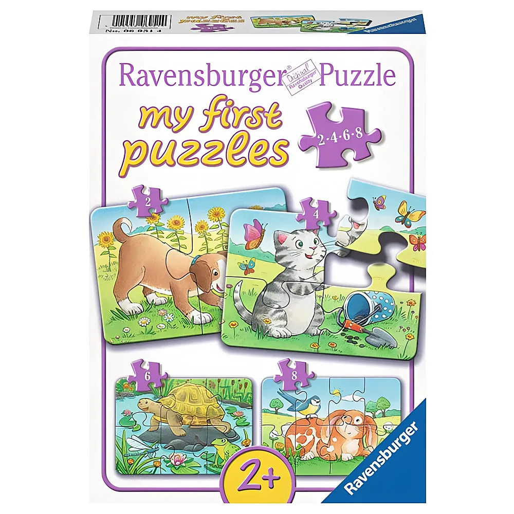 Ravensburger Puzzle Niedliche Haustiere 2,4,6,8