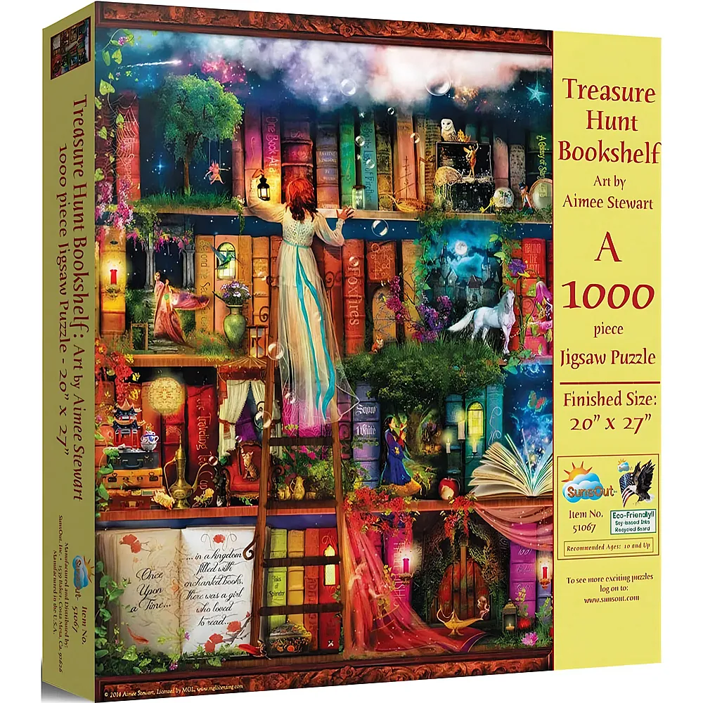 SunsOut Puzzle Aimee Stewart Treasure Hunt Bookshelf - 1000 Teile