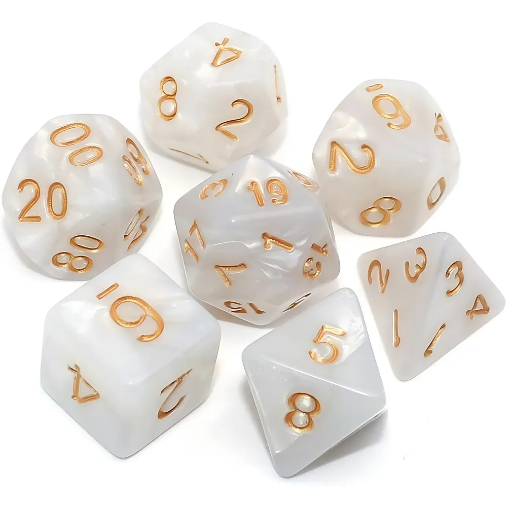 Creebuy D&D Polyedrische Rollenspiel-W�rfel Weiss - 7 Teile Dungeons & Dragons | Kennerspiele