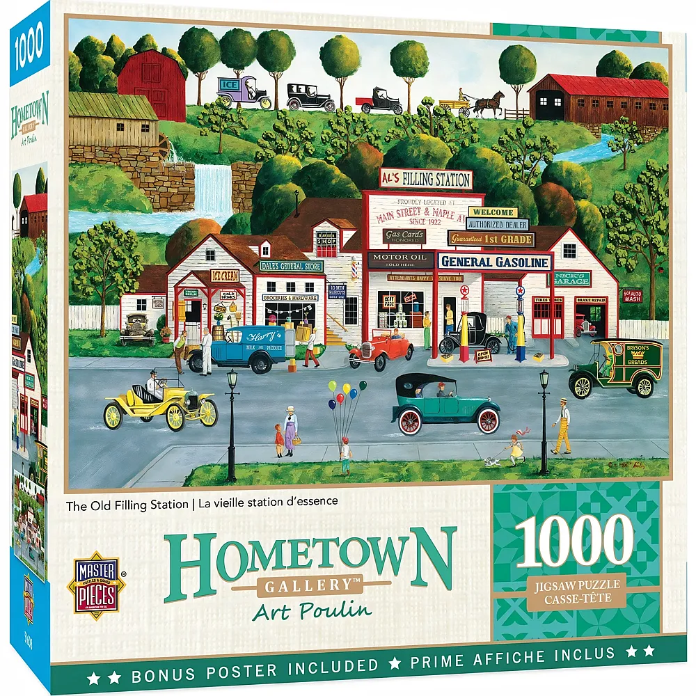 Master Pieces Puzzle Hometown Art Poulin Die alte Tankstelle 1000Teile