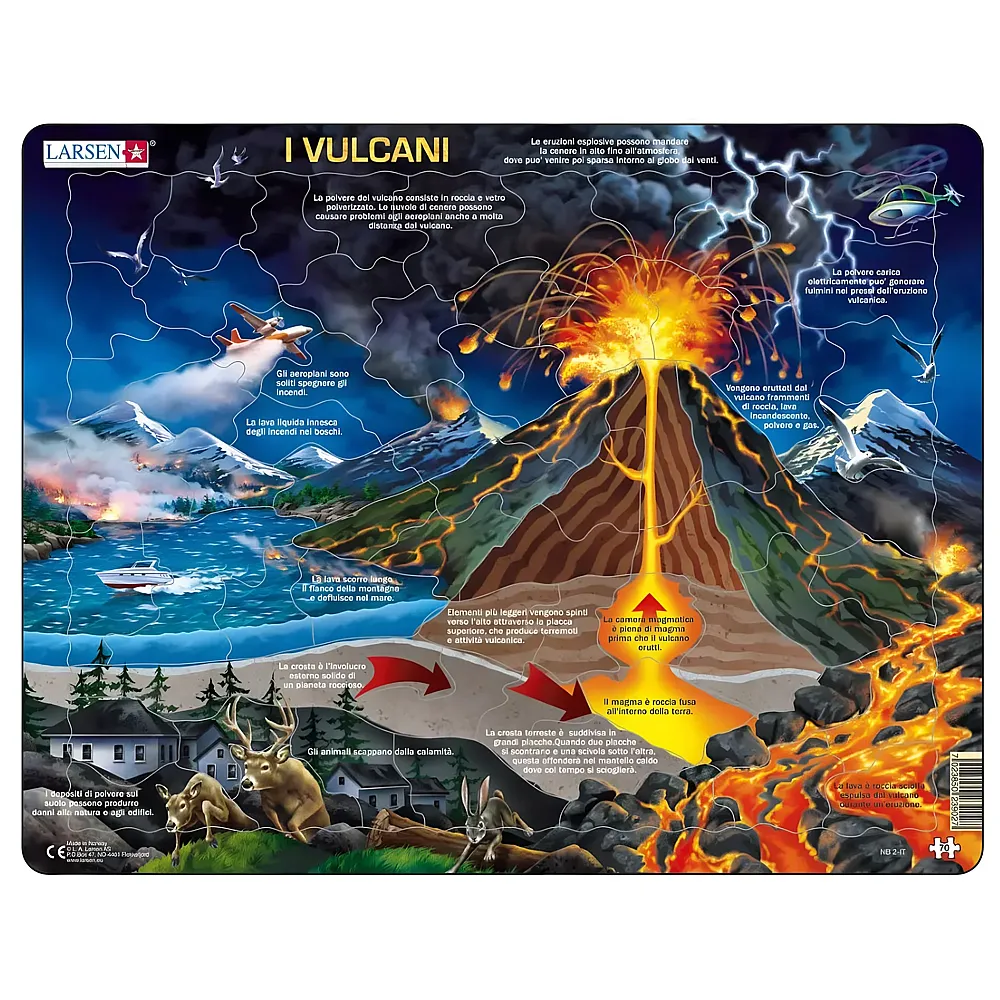 Larsen Puzzle I Vulcani - 70 Teile