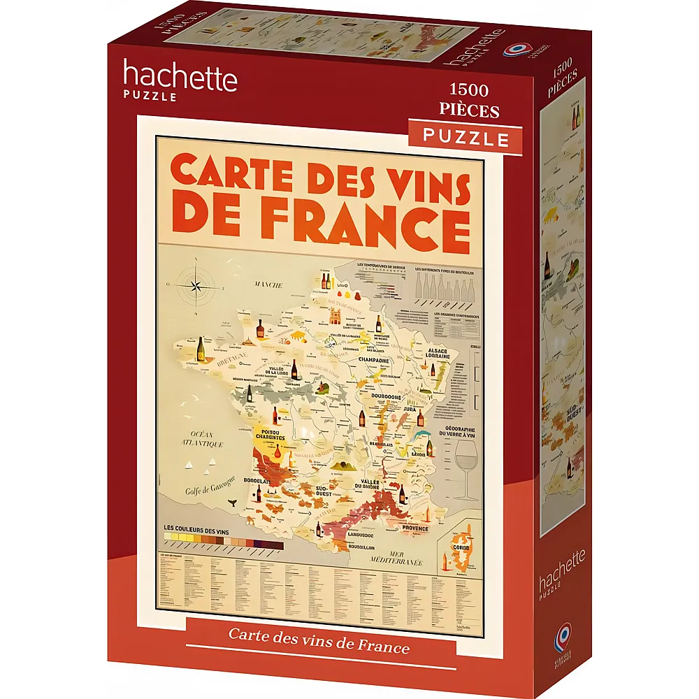 Hachette Puzzle Weinkarte Frankreich - 1500 Teile