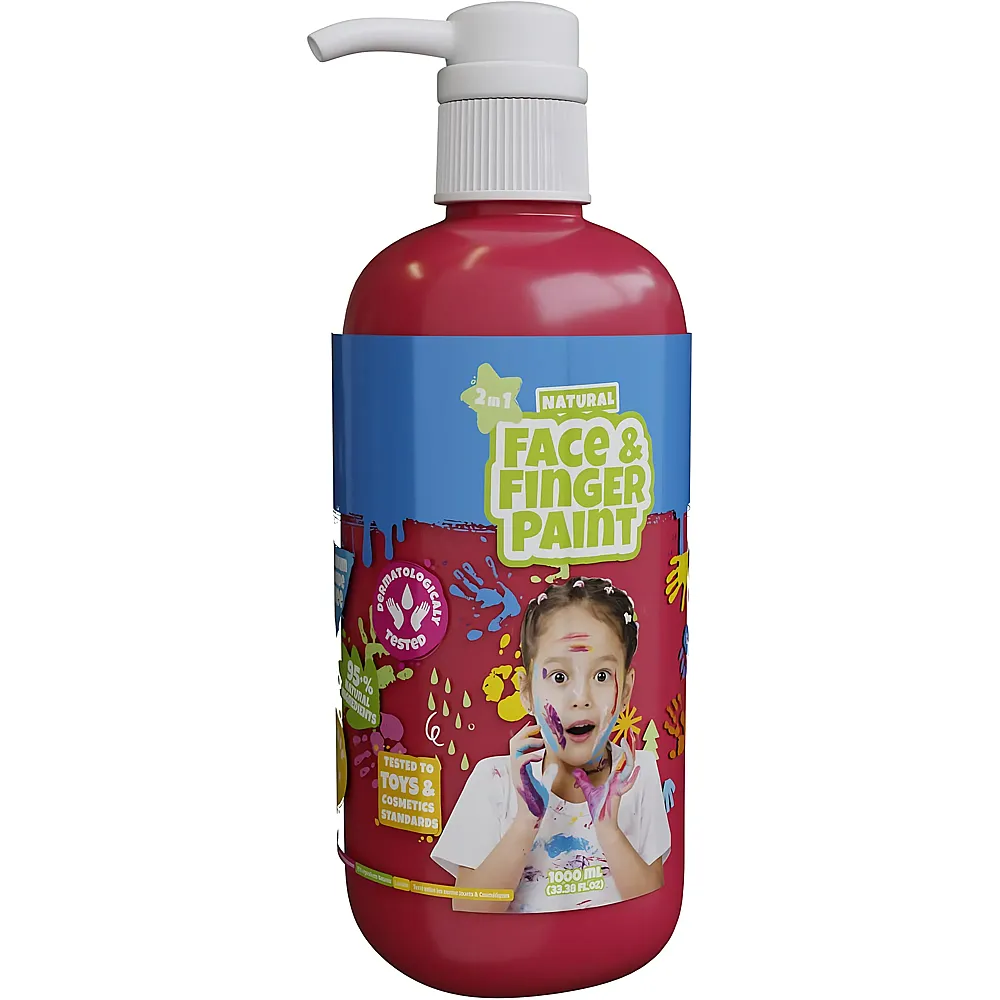 Boti Nat�rliche Gesichts- und Fingerfarbenflasche mit Pumpe  Rot, 1 l