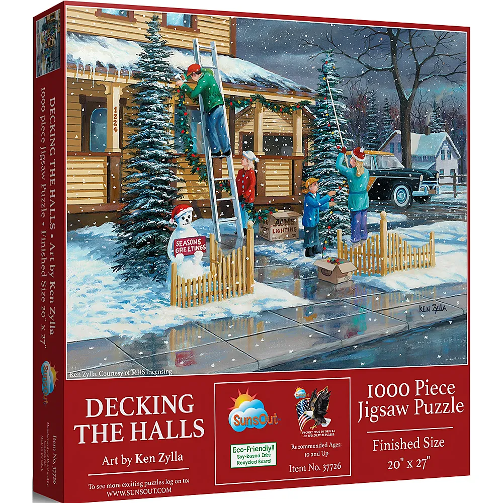 SunsOut Puzzle Ken Zylla Weihnachtsschmuck 1000Teile