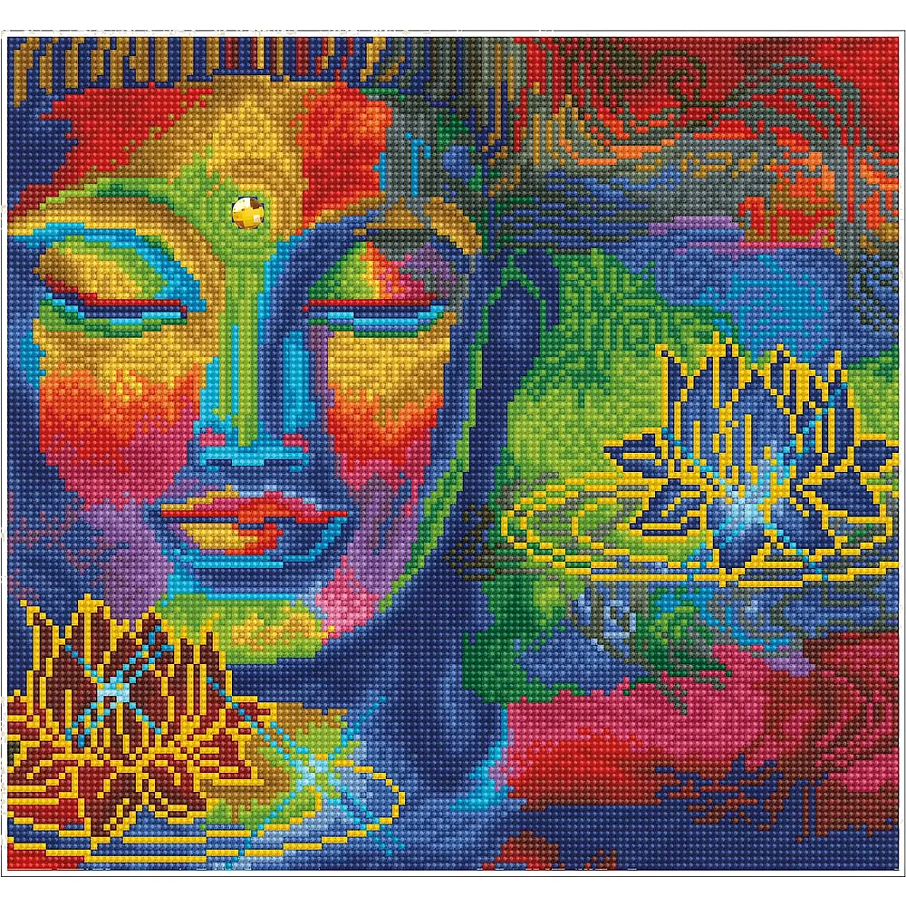 Diamond Dotz Buddha und Lotusblumen
