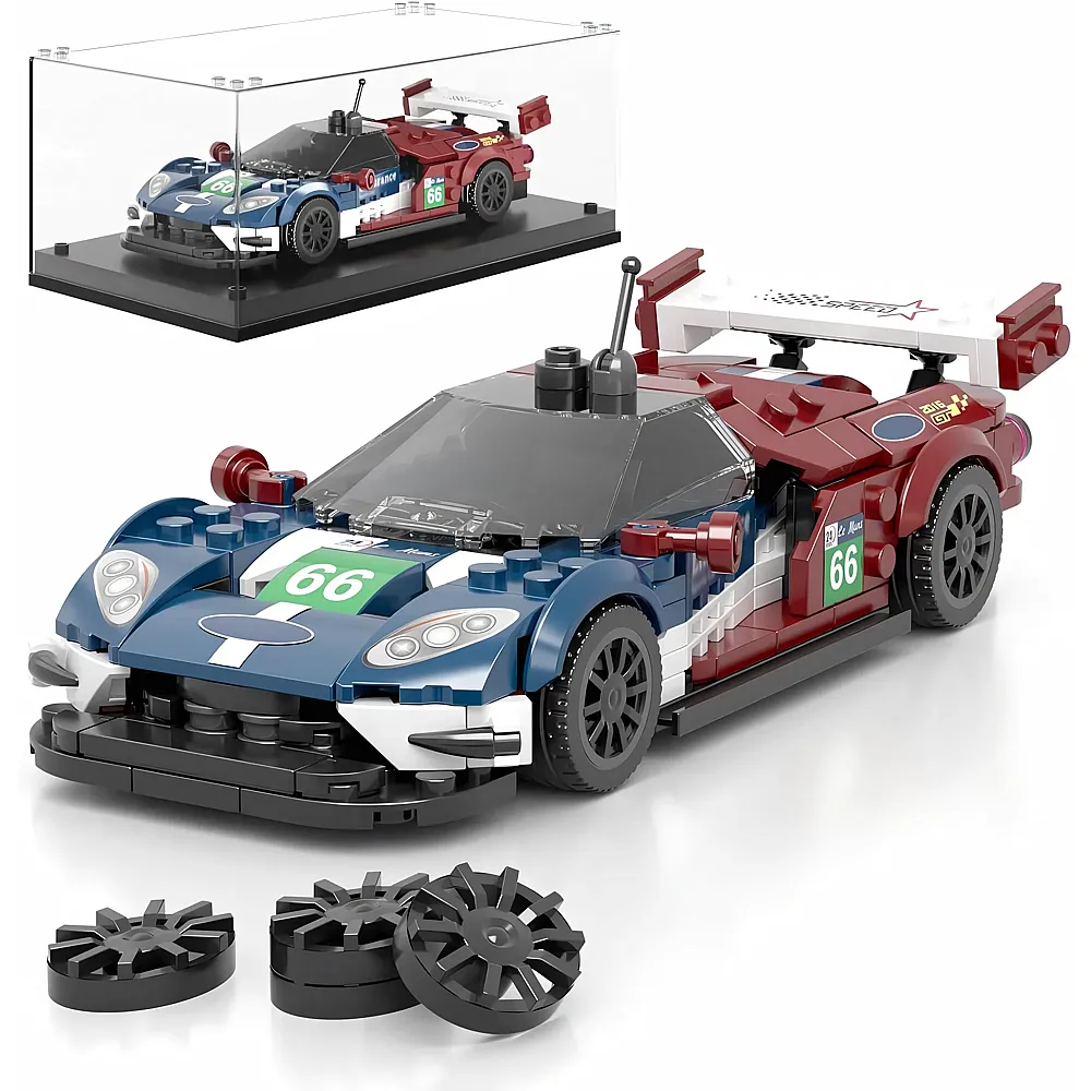 Mould King Speed Champion Endurance Sportwagen mit Acryl Vitrine 27103