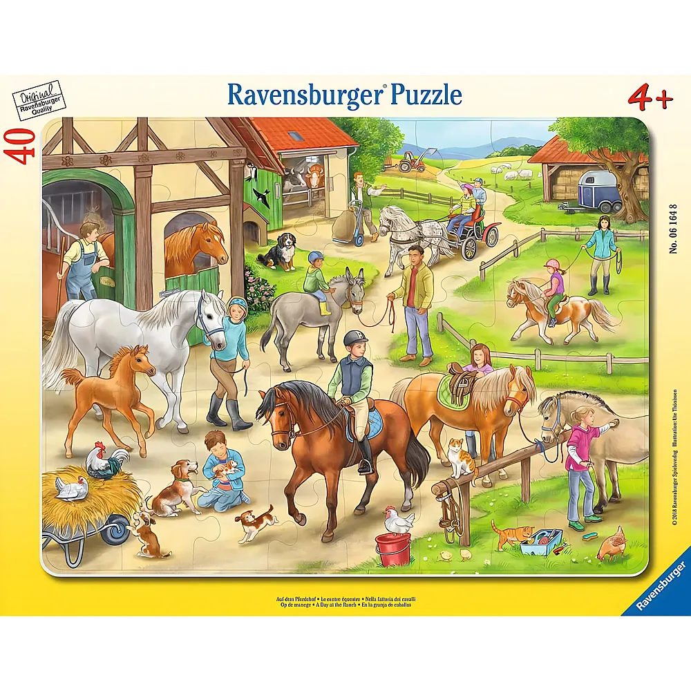Ravensburger Puzzle Auf dem Pferdehof 40Teile | Rahmenpuzzle