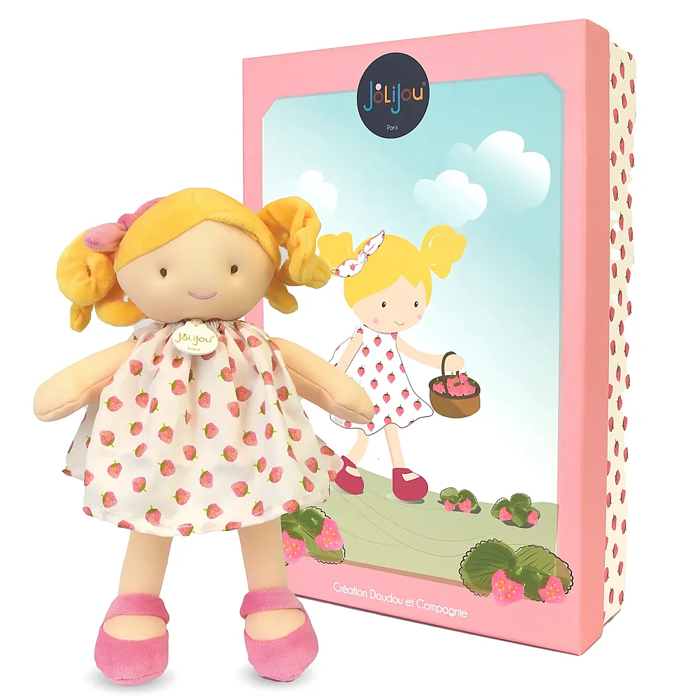 Doudou et Compagnie Stoffpuppe Fraise - 28 cm | Stoffpuppen