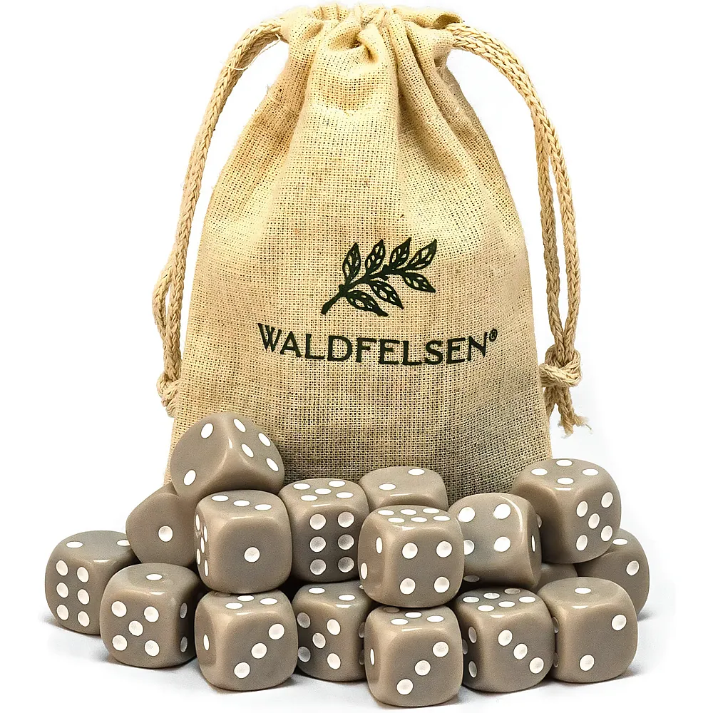 Waldfelsen Hochqualitative W�rfel Standardgr�sse 16mm Grau - 20 Teile