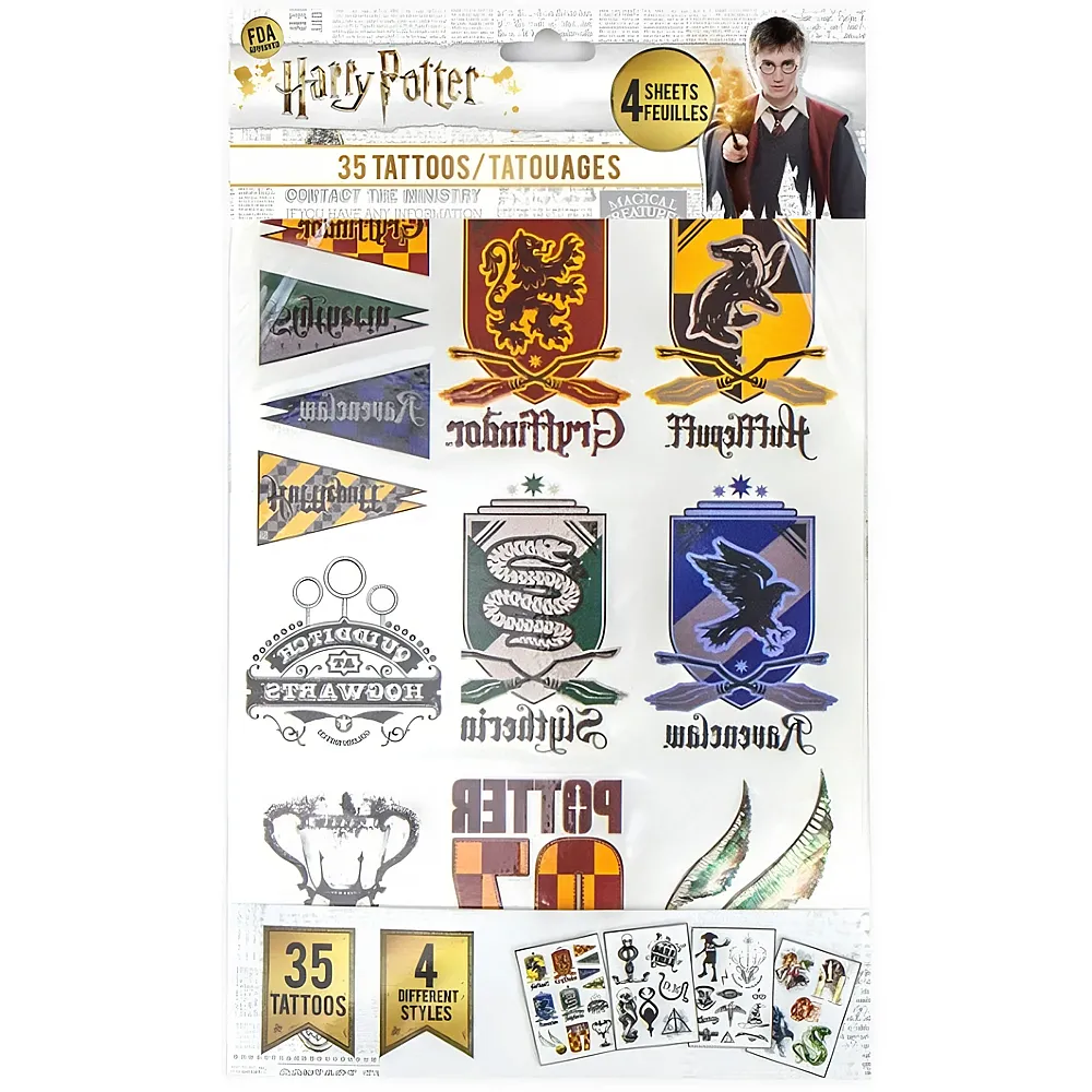 Cinereplicas Harry Potter Tempor�re Tattoos - 35 Teile
