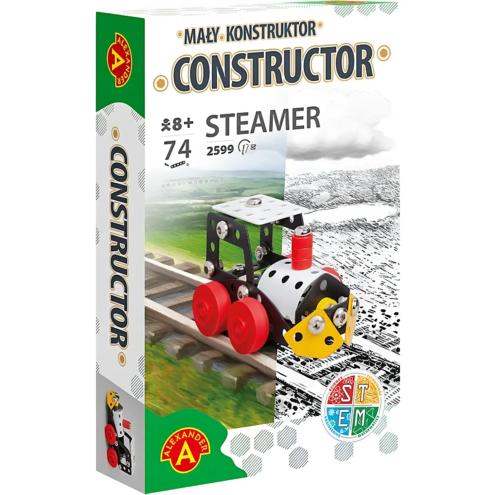 Alexander Constructor Steamer Lok 74Teile | Technische Baustze