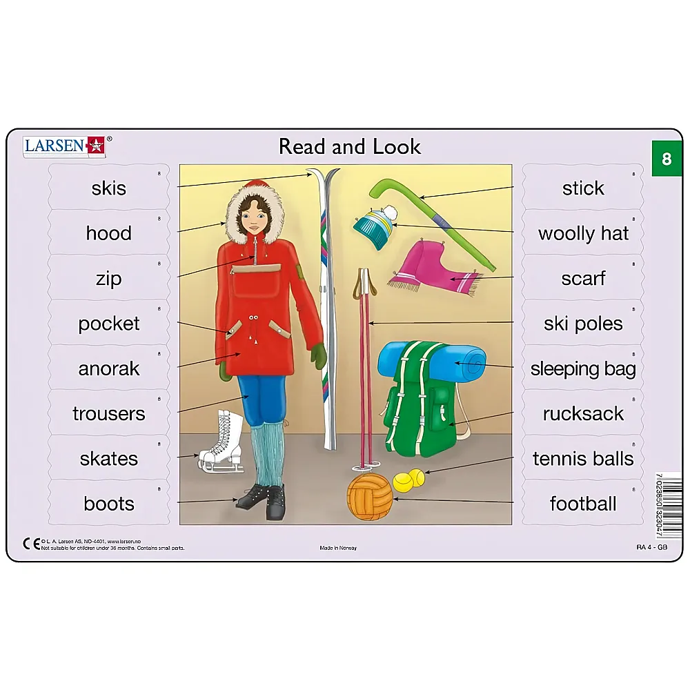 Larsen Puzzle Read and Look 07-08 auf Englisch - 16 Teile