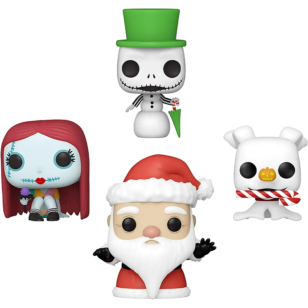 meinspielzeug - Funko Pocket POP Disney The Nightmare Before Christmas - Jack Skellington - Tree Holiday Box 4 Pieces - Schl�sselanh�nger