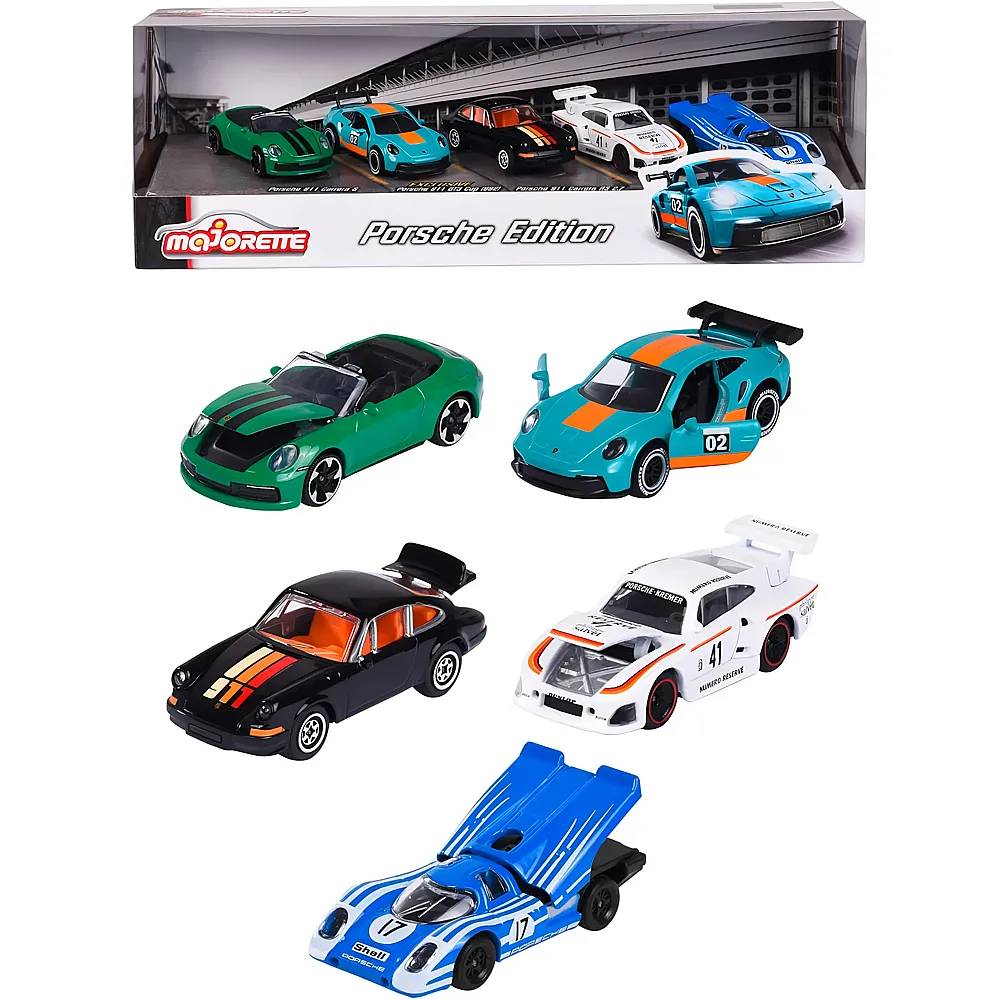 Majorette 5er Geschenkset Porsche Edition - 1:64