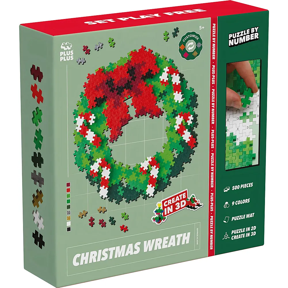 Plus-Plus 500 Kreativ Bausteine Puzzle Weihnachtskranz