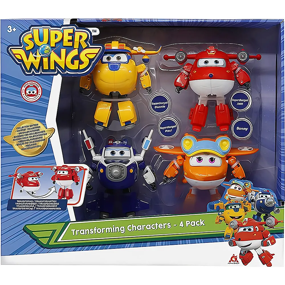 Alpha Toys Super Wings 4er Set Transforming Characters 13cm