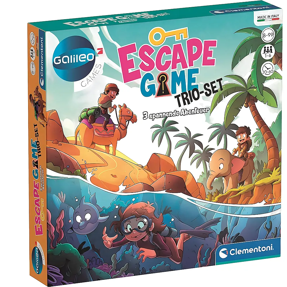 Clementoni Galileo Escape Game Trio-Set - 3 Abenteuer in der Wildnis