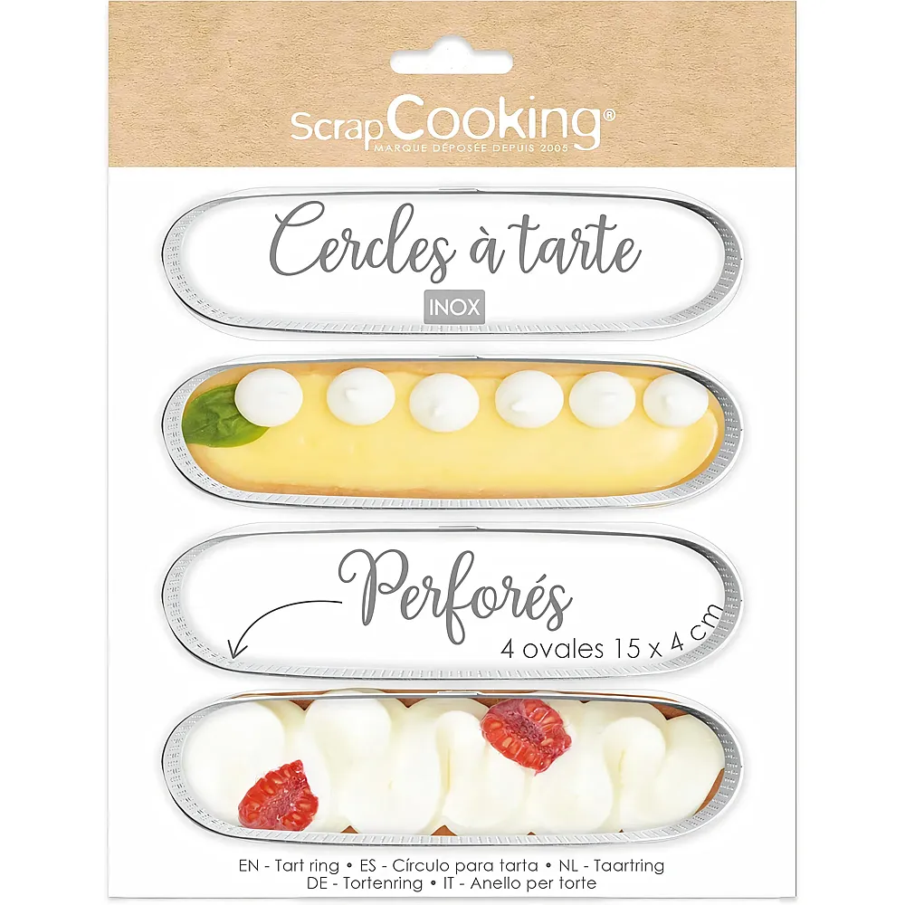 ScrapCooking Tortenring perforiert oval - 4 Teile