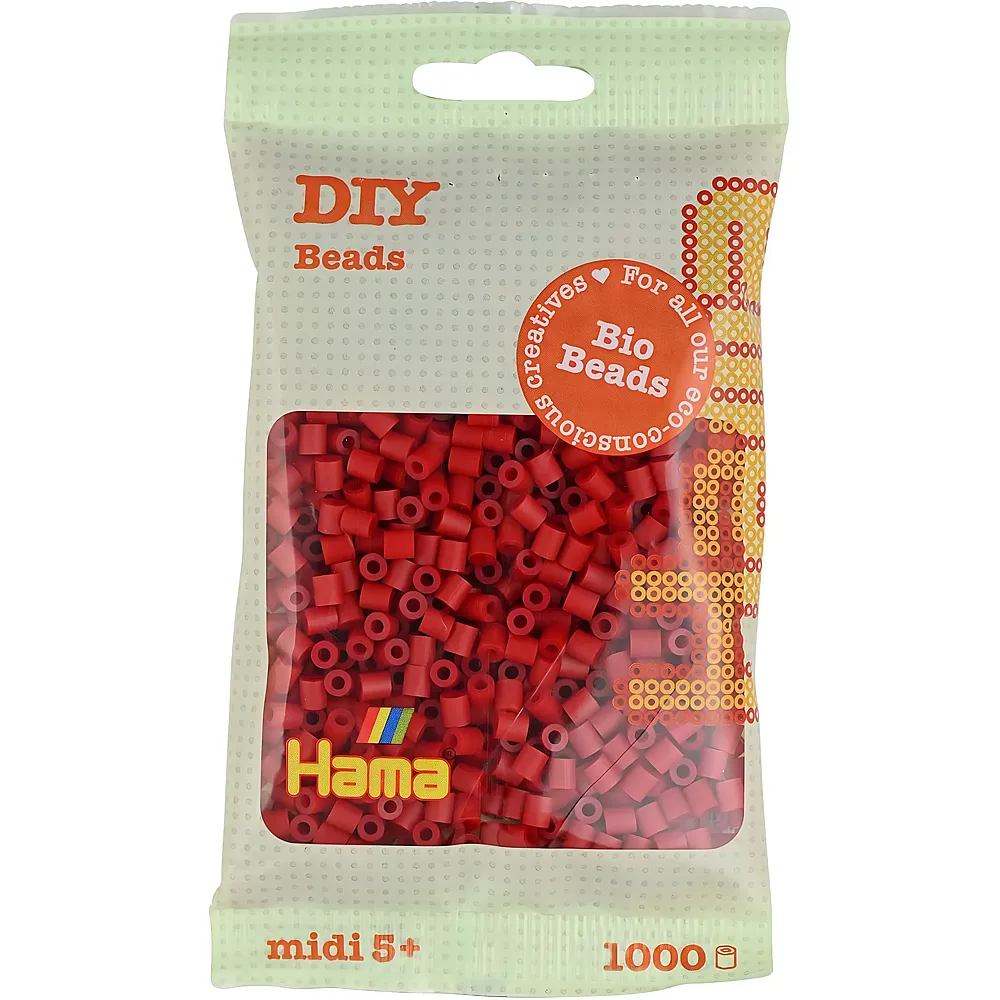 Hama Midi B�gelperlen Dunkelrot - 1000 Teile