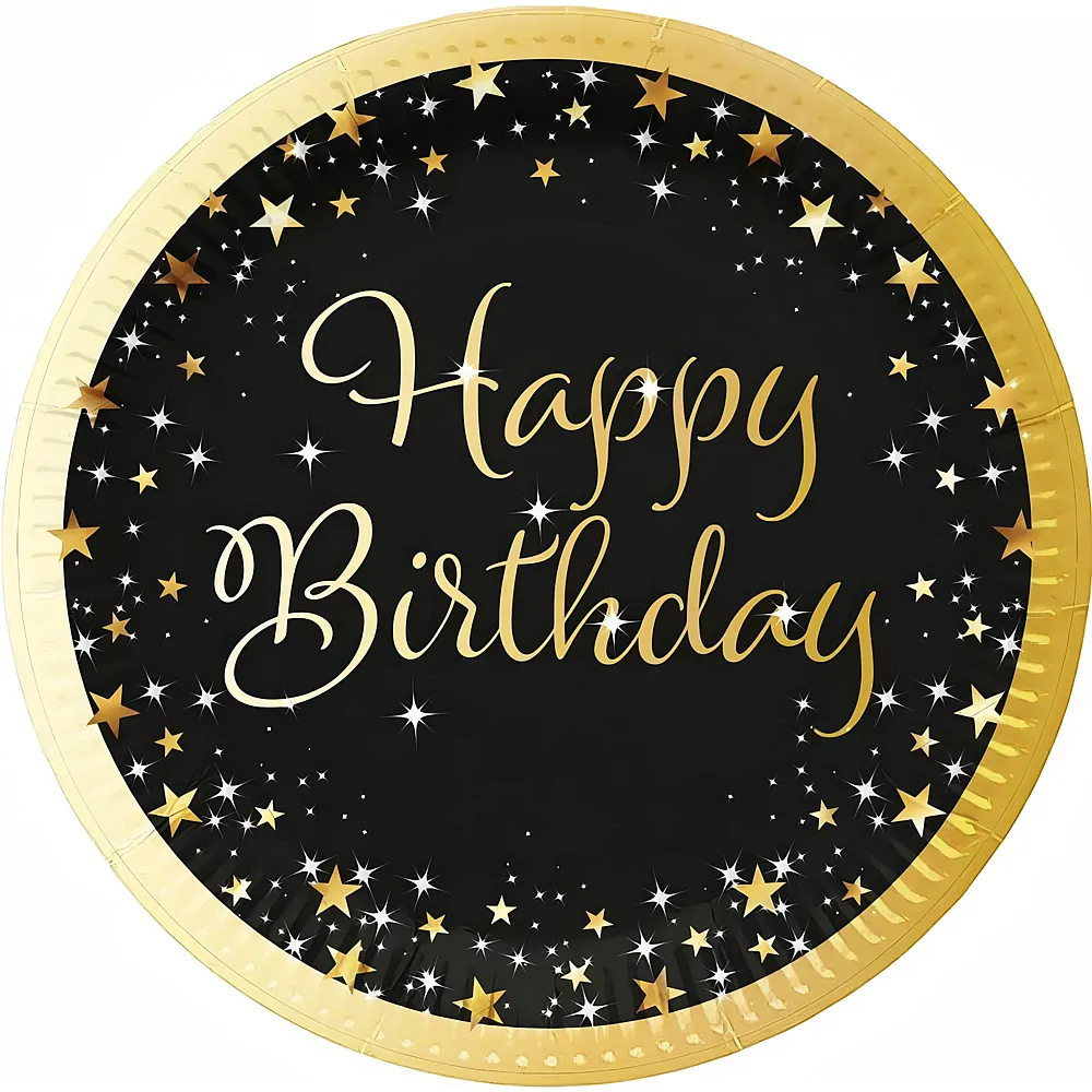 Riethm�ller 8 Teller Happy Birthday gold 23cm