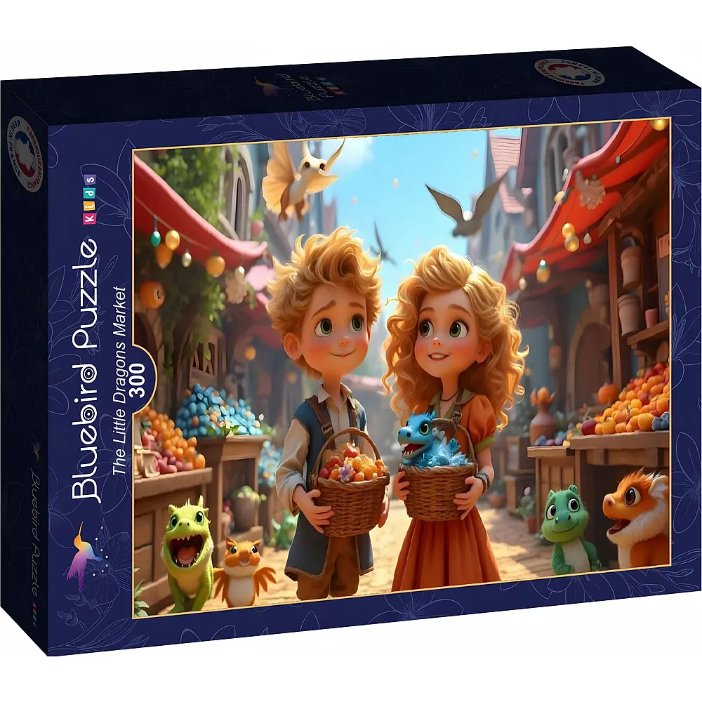 Bluebird Puzzle Der Markt der kleinen Drachen - 300 Teile