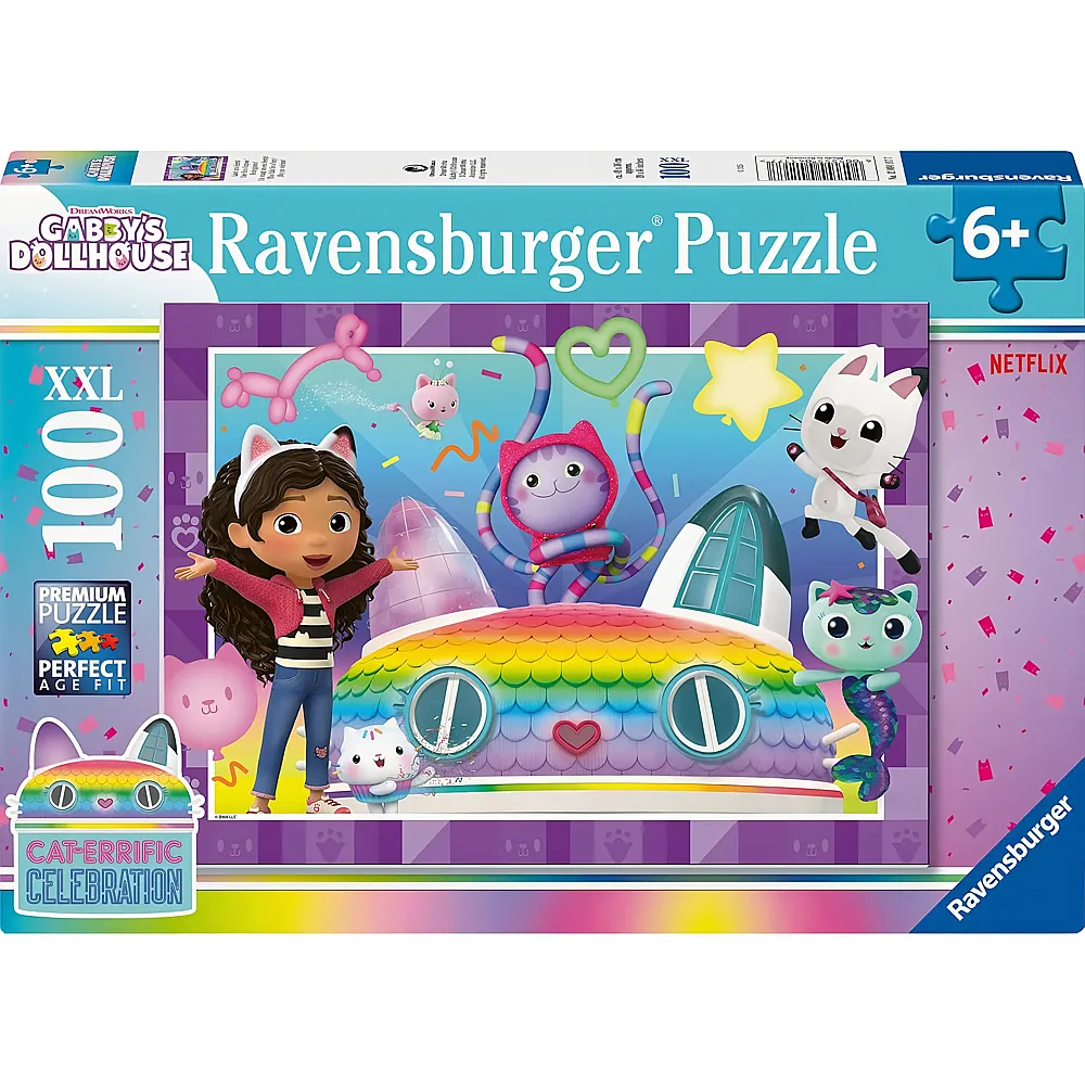 Ravensburger Puzzle Gabby's Dollhouse Gabby: Lasst uns feiern 100Teile
