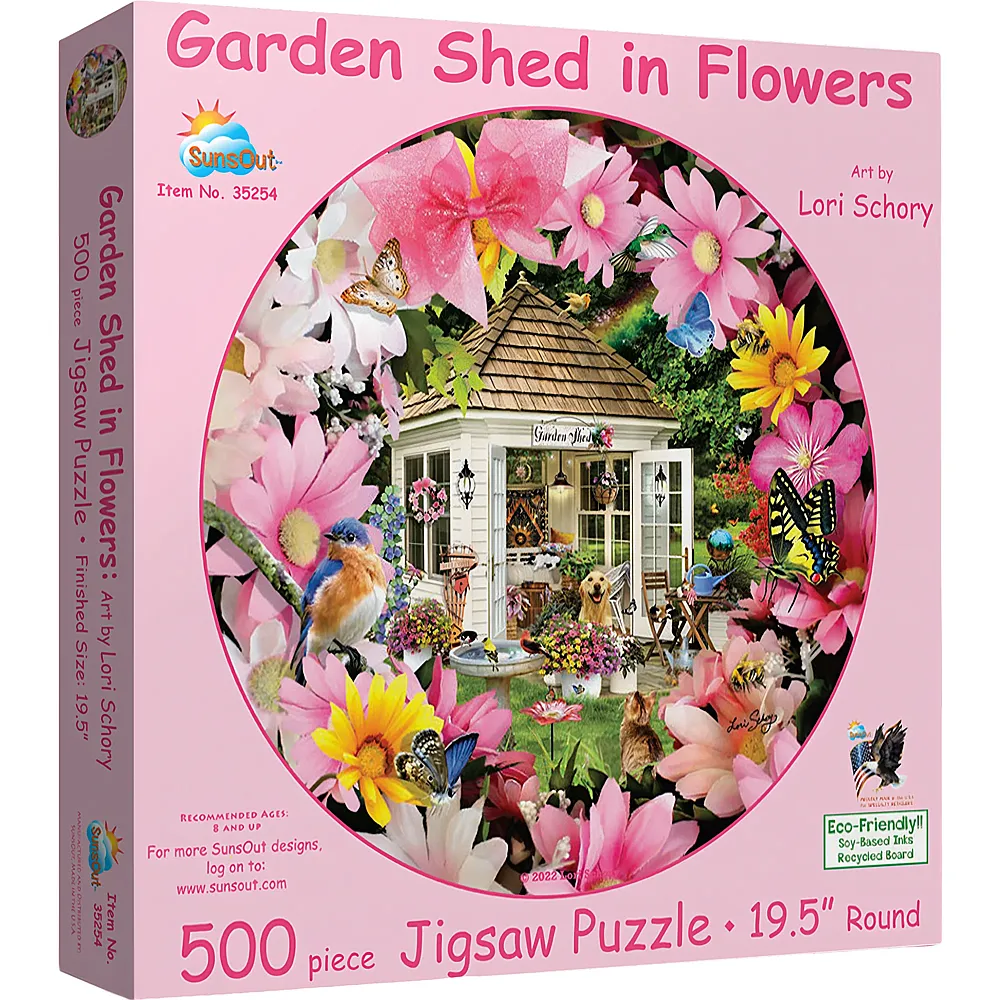 SunsOut Puzzle Lori Schory Garden Shed in Flower 500Teile