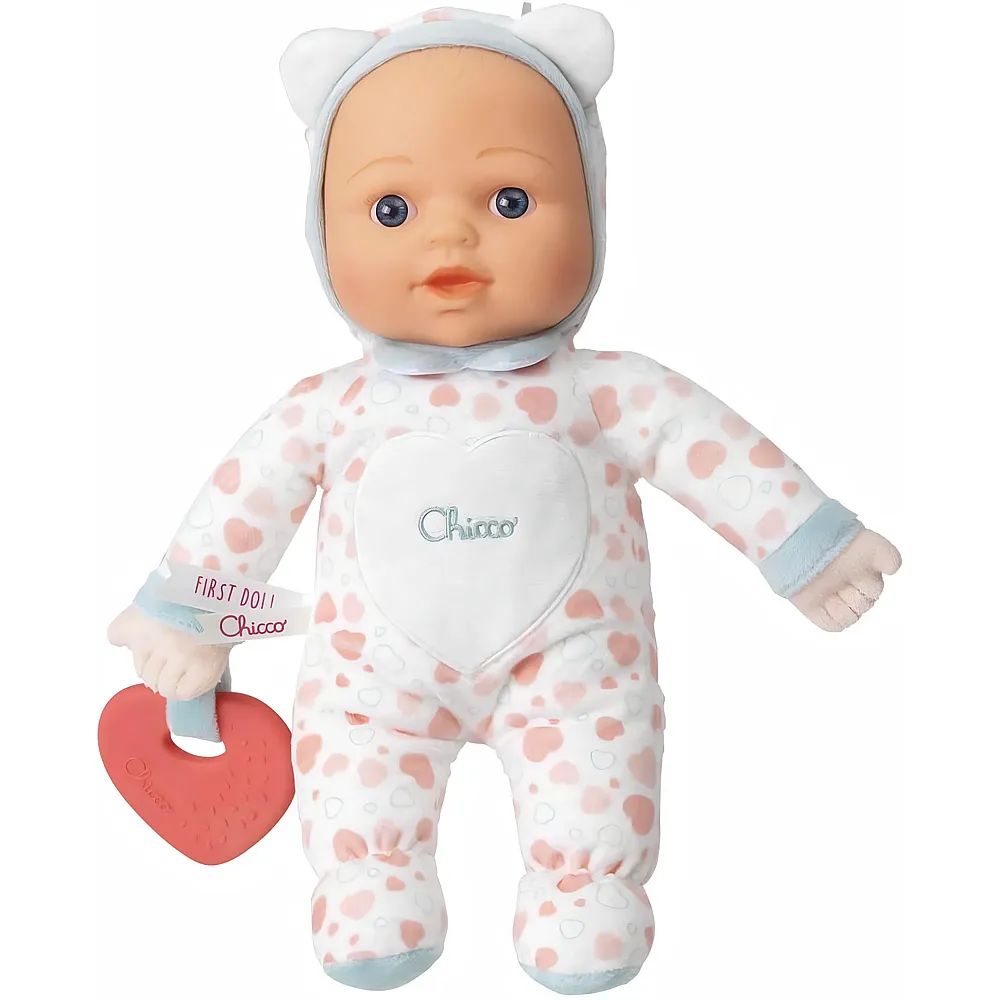 meinspielzeug - Chicco Meine mit weichem Herz-Beissring Rosa 30cm | Schmusepuppen