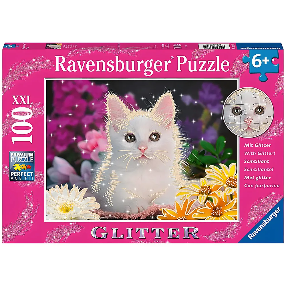 Ravensburger Puzzle Glitter Glitzerkatze 100XXL