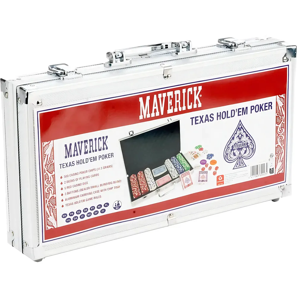 Cartamundi Poker Mallette Maverick 300 Jetons 11,5g + 2 Jeux 54c