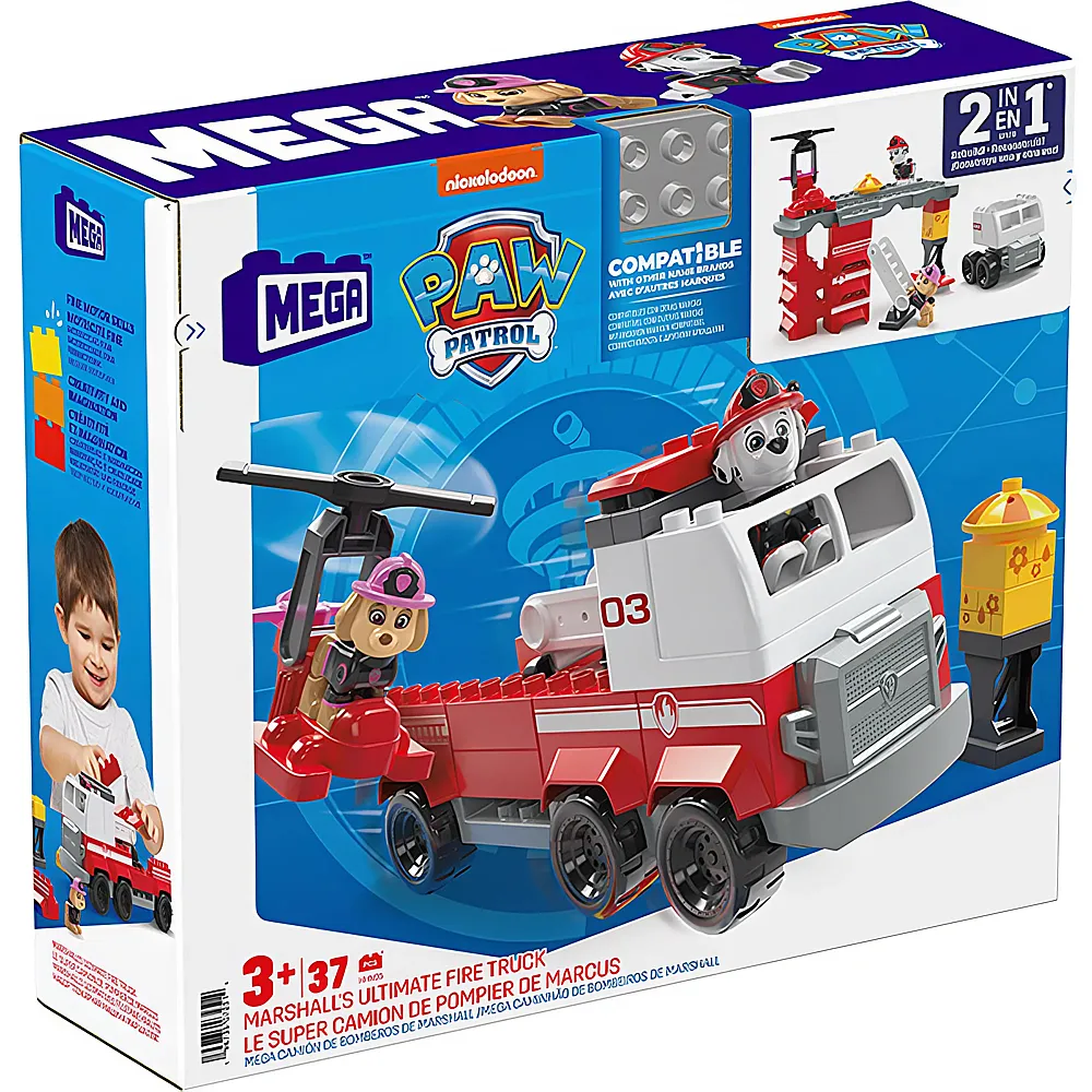 Mega Bloks Paw Patrol Marshalls's Ultimate Fire Truck 37Teile