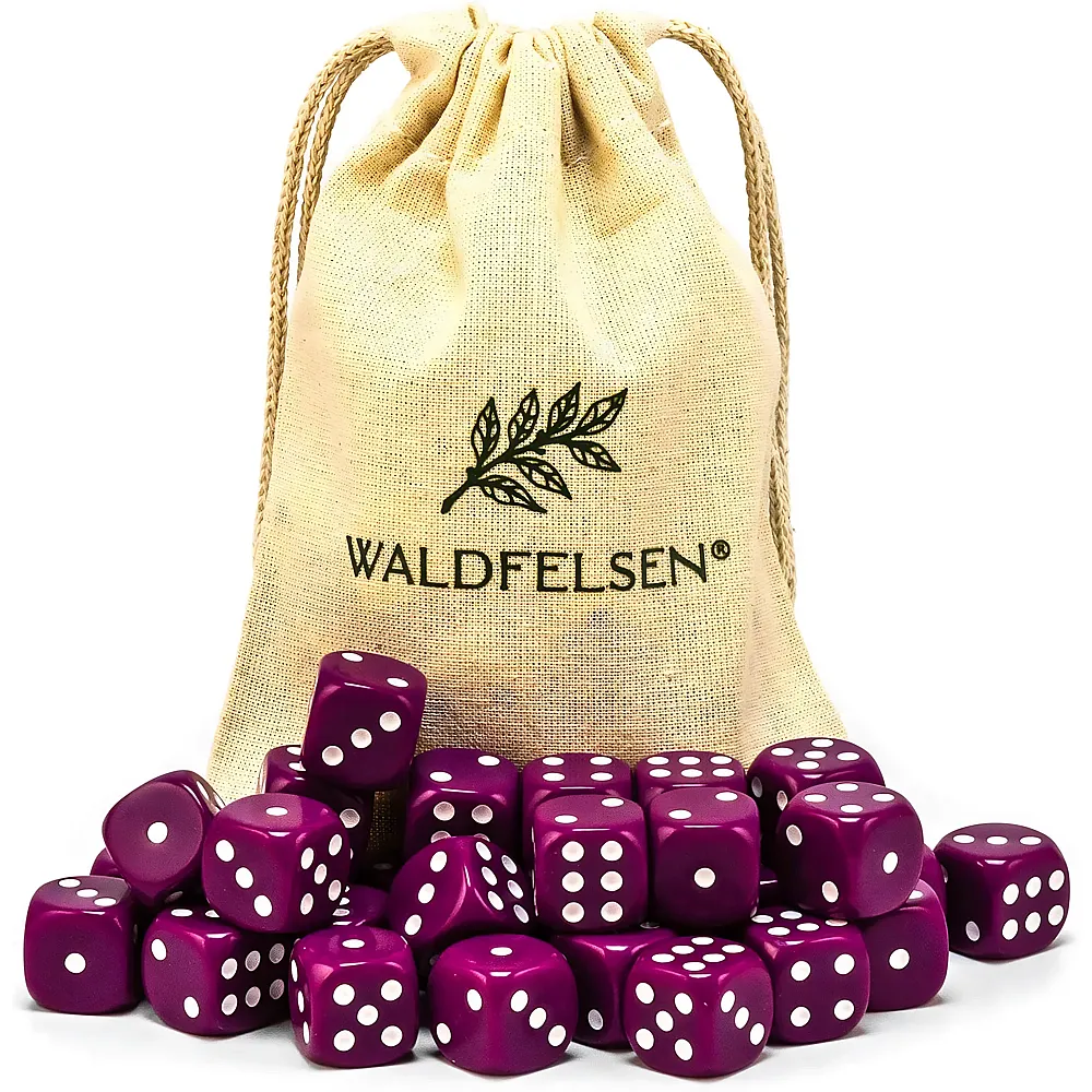 Waldfelsen Hochqualitative W�rfel Standardgr�sse 16mm Lila - 30 Teile