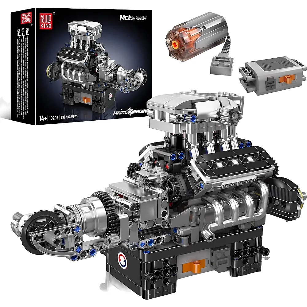 Mould King Engines Supersportwagen V8 Motor 10206 - Klemmbausteine Fahrzeuge