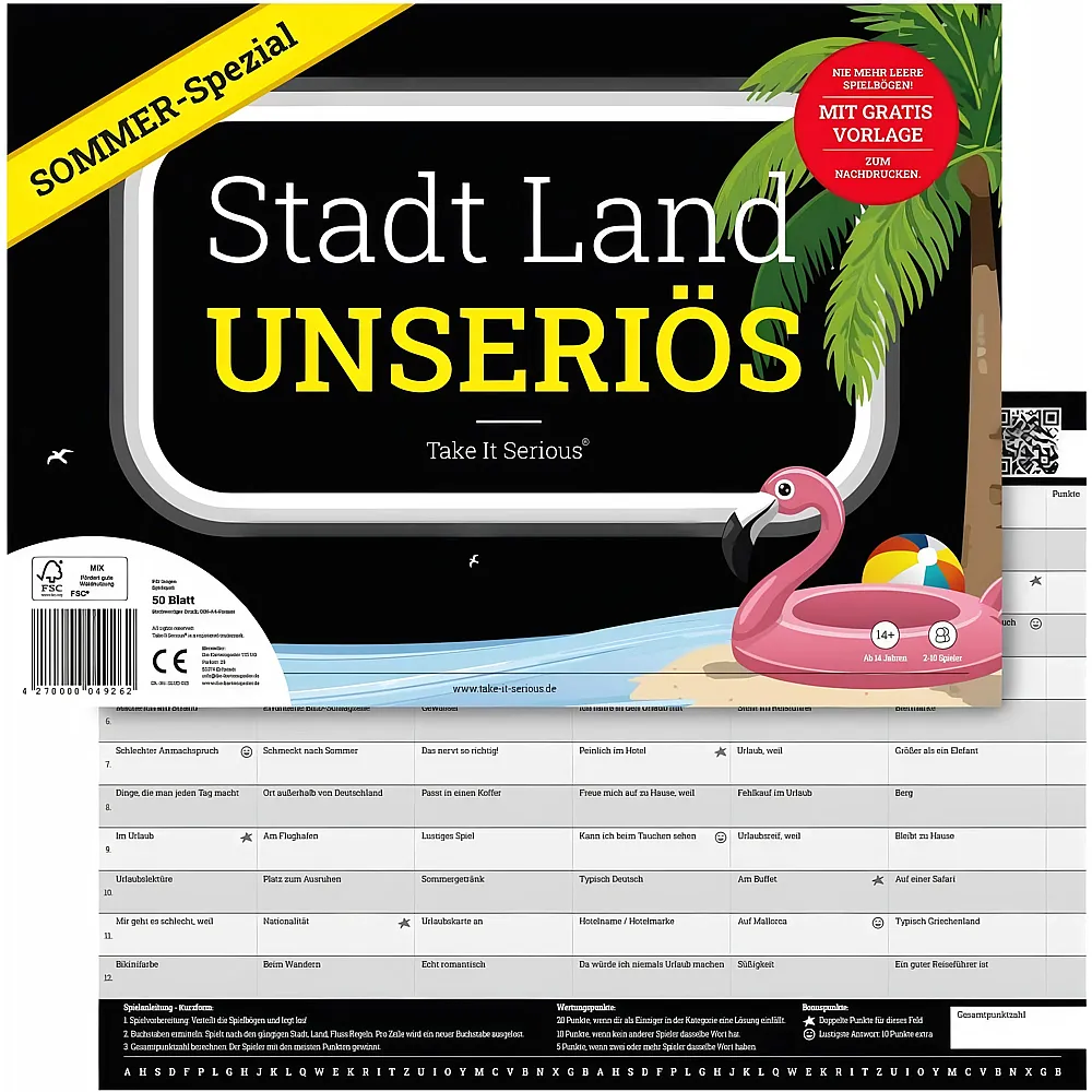 Take It Serious Citt� Paese Assurdo Edizione Speciale Estate - Giochi da festa