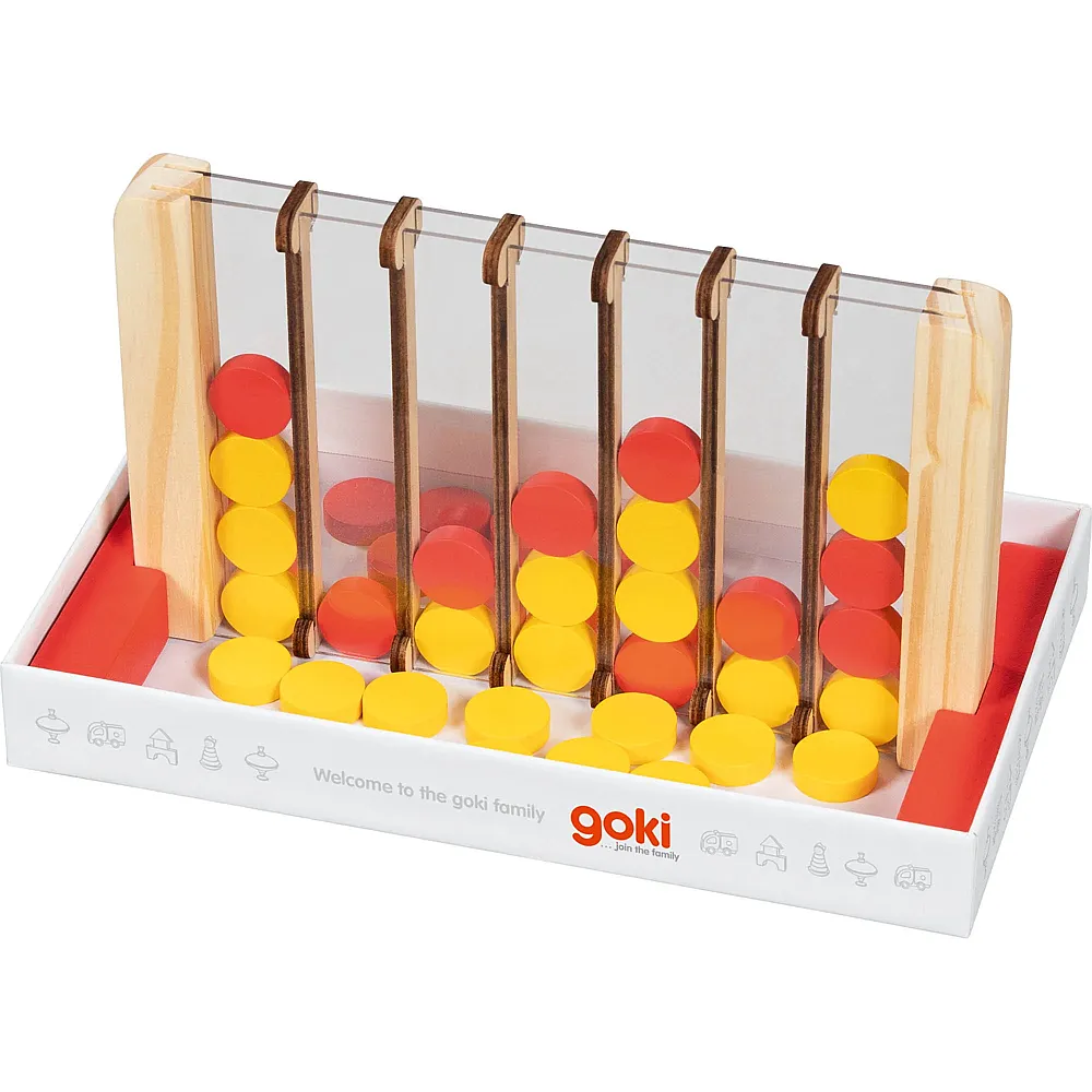 Goki Vier Gewinnt 45 Teile Aus Holz & Kunststoff 22,3 X 12,5 X 12,5 Cm