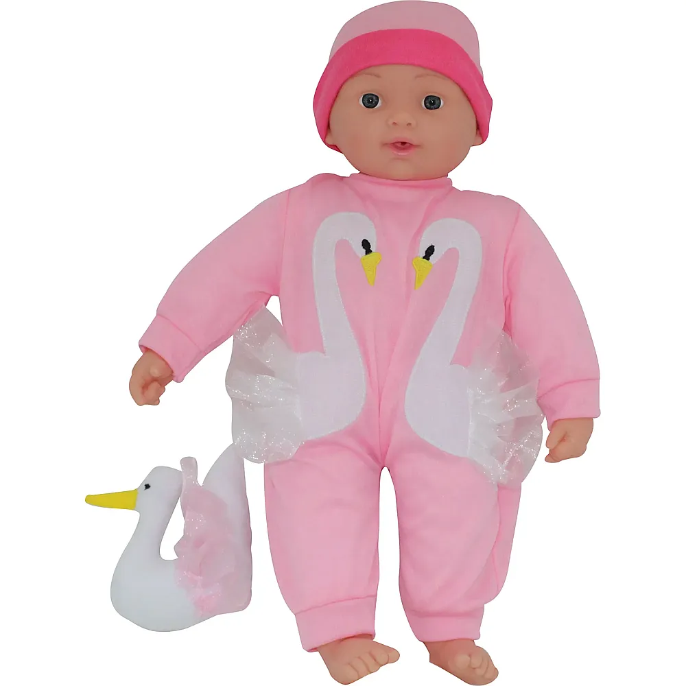 Dimian Puppe mit Schwan-Strampelanzug - 41 cm
