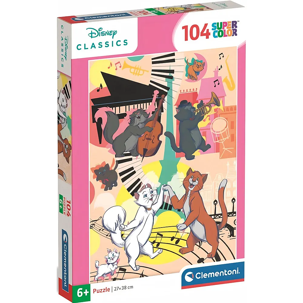 Clementoni Puzzle Disney Magic Light - Aristocats: Familienfoto 104Teile