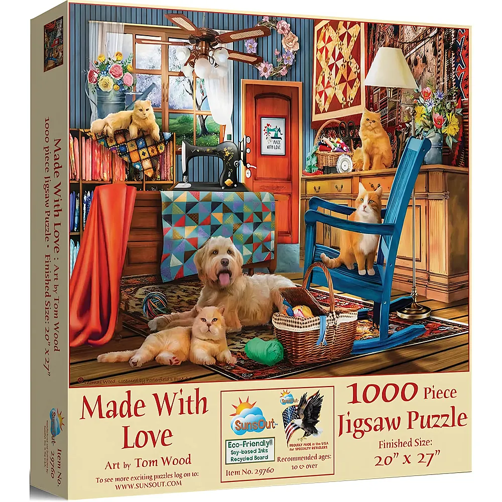 SunsOut Puzzle Tom Wood Made with Love - 1000 Teile