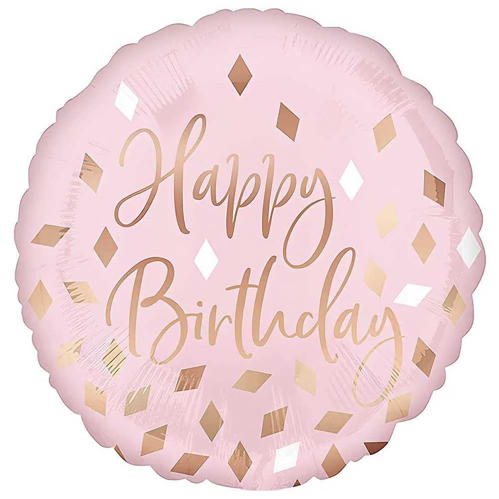 Amscan Folienballon Happy Birthday Rose Gold 43cm | Kindergeburtstag