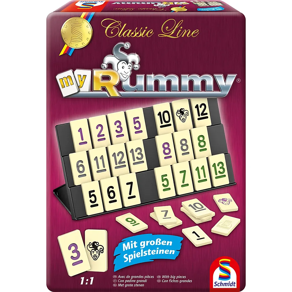 Schmidt Spiele Classic Line My Rummy in Metalldose - Mehrsprachig