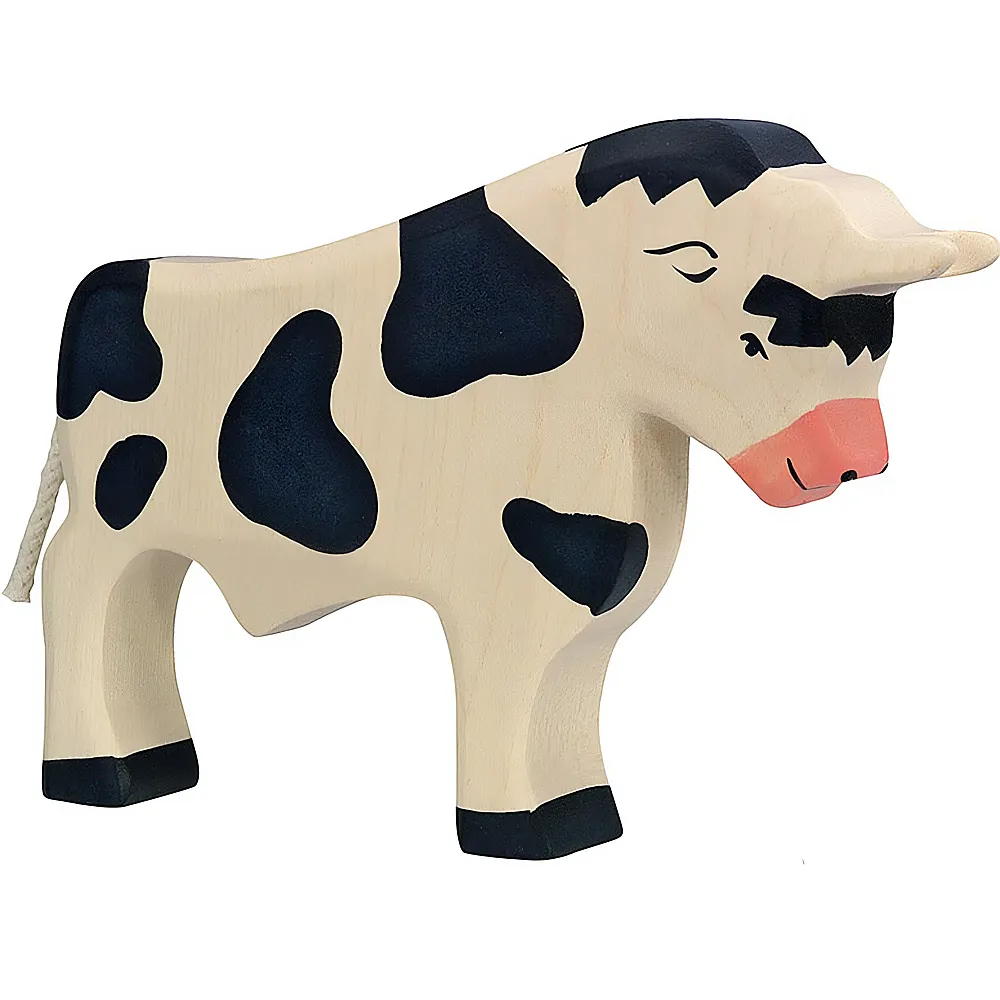 meinspielzeug - Holztiger Stier Schwarz | Bauernhoftiere