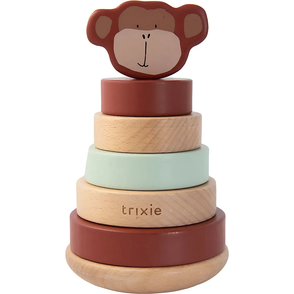 Trixie Stapelspielzeug aus Holz  Mr. Affe, 7 Teile.