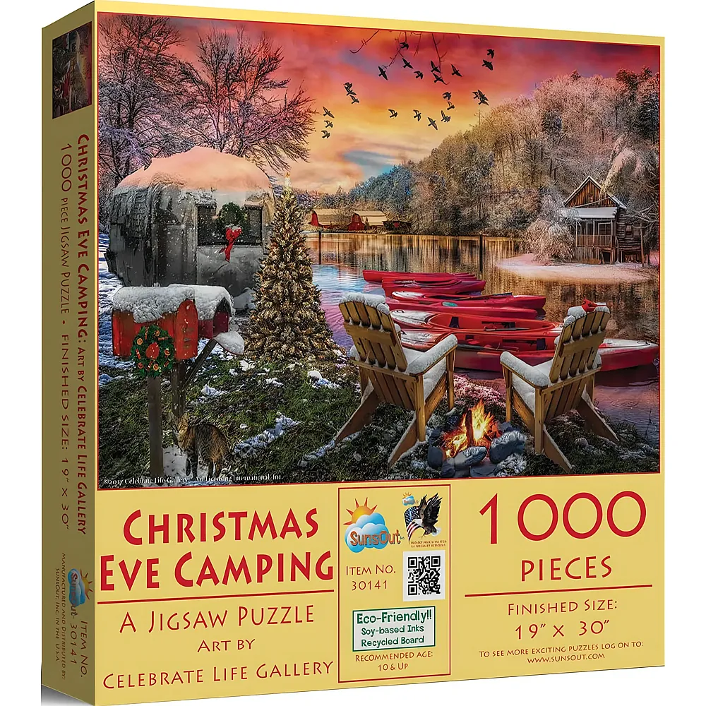 SunsOut Puzzle Celebrate Life Gallery Christmas Eve Camping - 1000 Teile
