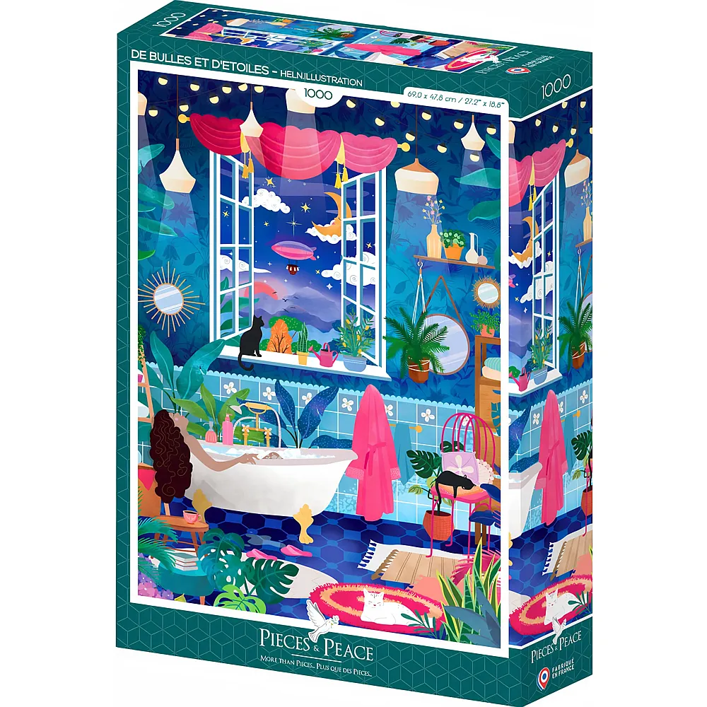 Pieces & Peace Puzzle Heln.illustration Bubbles and Stars - 1000 Teile