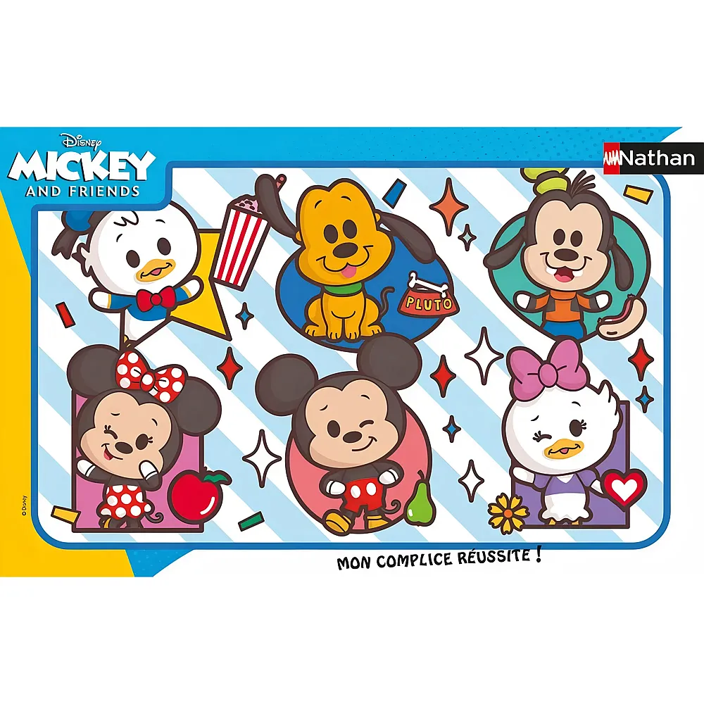 meinspielzeug - Nathan Puzzle Freunde f�rs Leben - Disney Mickey - 15 Teile Mickey Mouse | Rahmenpuzzle